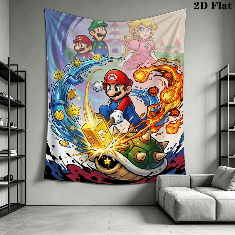 Grow Mario Fruit Wall Hanging Printed Fabric Blanket Decorative Tapestries for Bedroom Living Room Home Decor