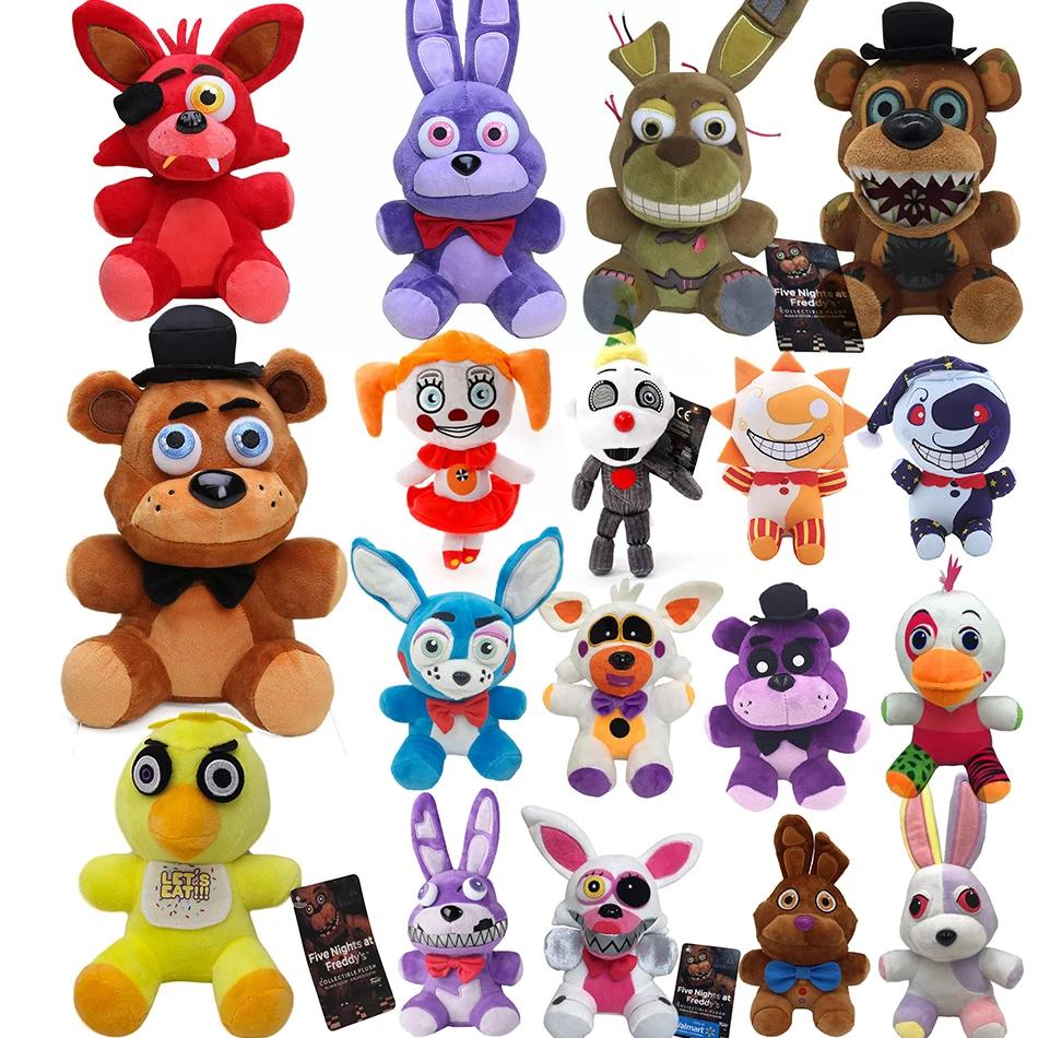 .Пять ночей с Фредди (FNAF) - Симпатичные плюшевые игрушки. Игровые куклы 18 см: Мишка Бонни, Фокси из Анимационного Сериала. Плюшевый Фредди