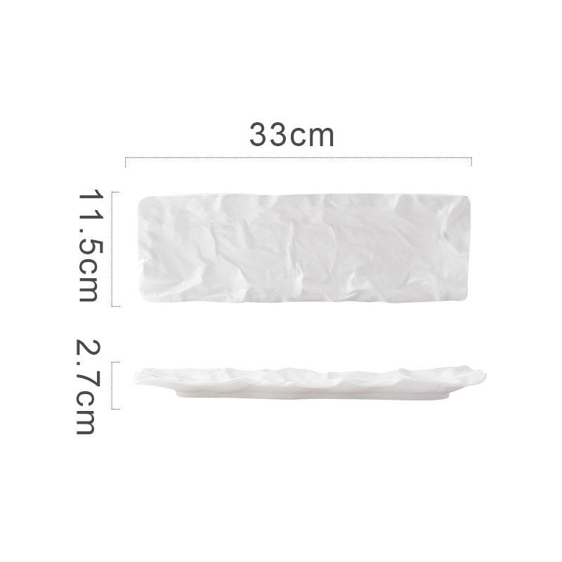 Креативная керамическая обеденная тарелка для ресторана, гофрированная текстура, суши-тарелка, тарелка для сашими, тарелки для закусок, рыбные тарелки, столовые приборы сплошного цвета