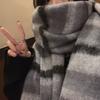 Trendy Striped Chunky Scarf On Fringe Thick Coldproof Plaid Large Scarves Classic Windproof Shawl For Women Autumn & Winter
