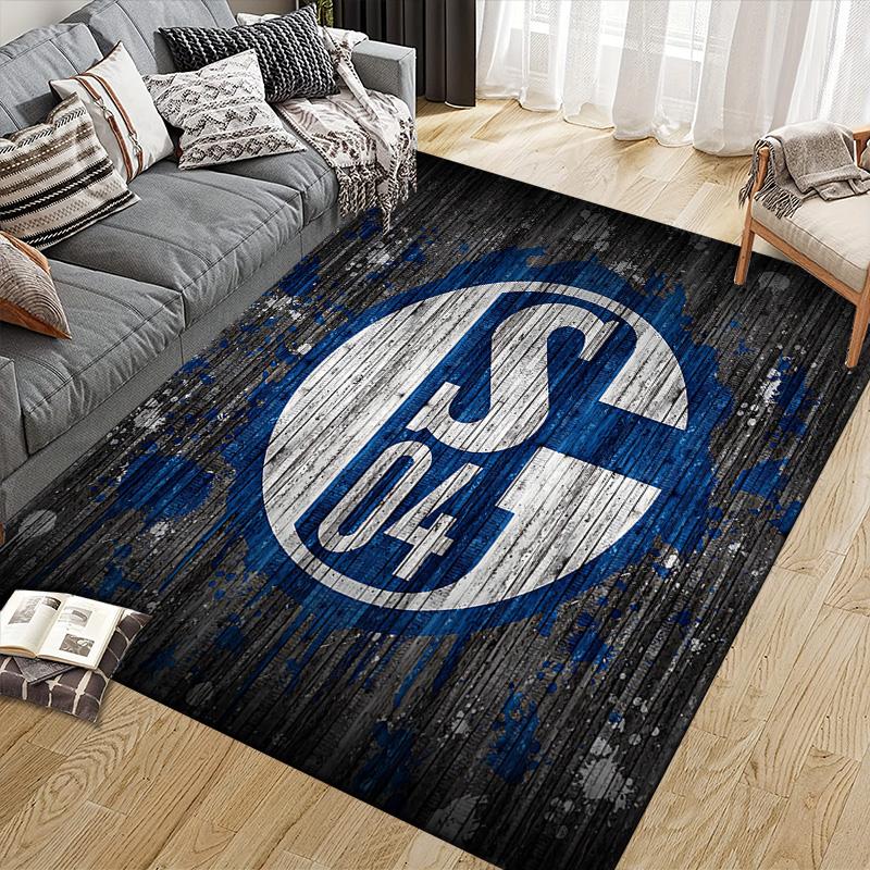 FC Schalke 04  Pattern Square Carpet,Area Rug,Carpet Rug for Living Room Bedroom Sofa Playroom Decor,Non-slip Floor Mat