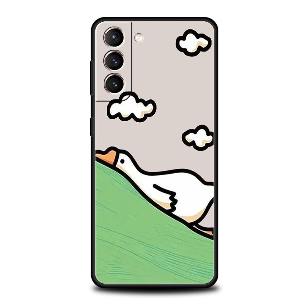 Милый Мультяшный Утенок Чехол для Телефона Samsung Galaxy S24 S23 S22 S20 Ultra S21 FE 5G S10 S9 Plus S10E S8 Мягкий Силиконовый Чехол
