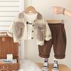 Комплект детской одежды из трех предметов, Детская джинсовая куртка с градиентом, Повседневный комплект с брюками с длинными рукавами, Красивый и универсальный