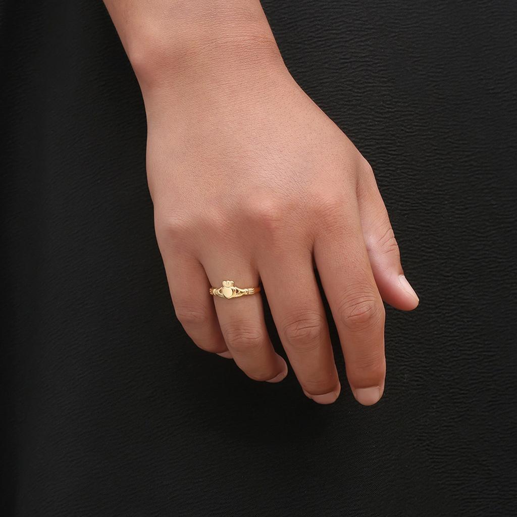 Традиционные ирландские кольца Кладдах, символизирующие преданность и преданность, подходят для свадеб, годовщин и повседневной носки