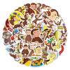 60 Мультяшных Аниме Стикеры Curious George Граффити - Водонепроницаемые Декоративные Стикеры для Ежедневников, Бутылок для Воды и Компьютеров