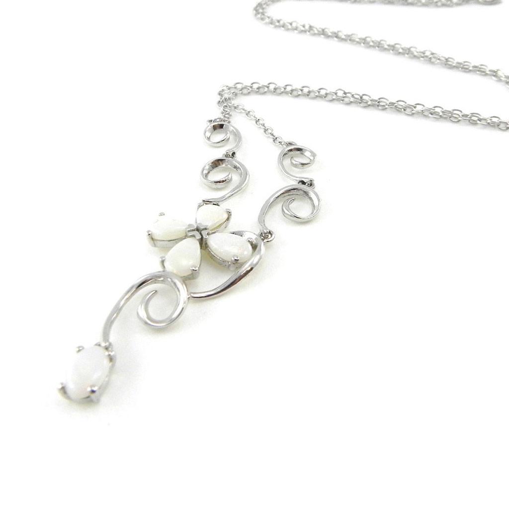 Les Trésors De Lily [I8927] - Серебряное колье «Опаловая богиня» Серебро белое (родиевое покрытие) - 5х3 см