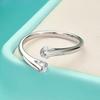 Real 925 Sterling Silver Rings Open Design 925 Sterling Silver AAAAA Zirconia Adjustable Ring Party Jewelry For Women Sr60