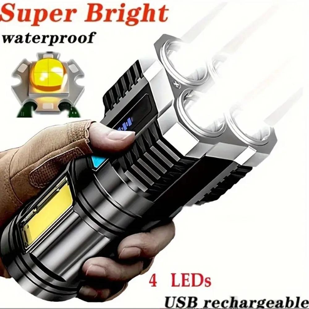 4 Led Mini Rechargeable COB Side Light Portable Hand Lantern High brightnessTorch Long Range Powerful Camping Lighting Flashligh