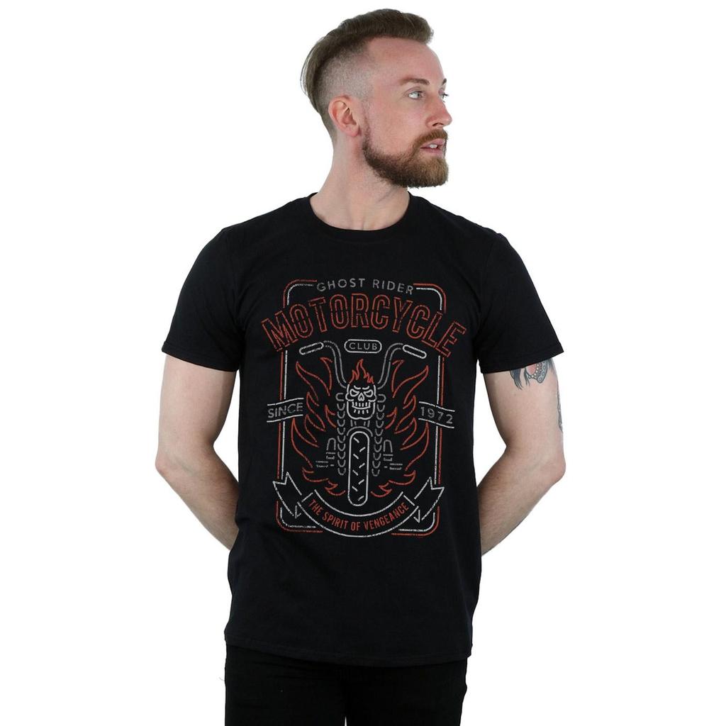 Marvel Mens Ghost Rider Motorcycle Club T-Shirt