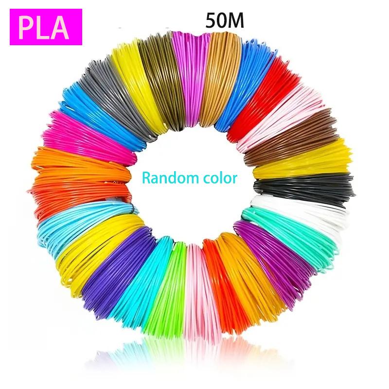 Диаметр нити PLA 1,75 мм, цветной материал для 3D-печати для 3D-ручки, 10/20/30 цветов, 10M 25M 100M, бесцветный, без запаха и безопасный