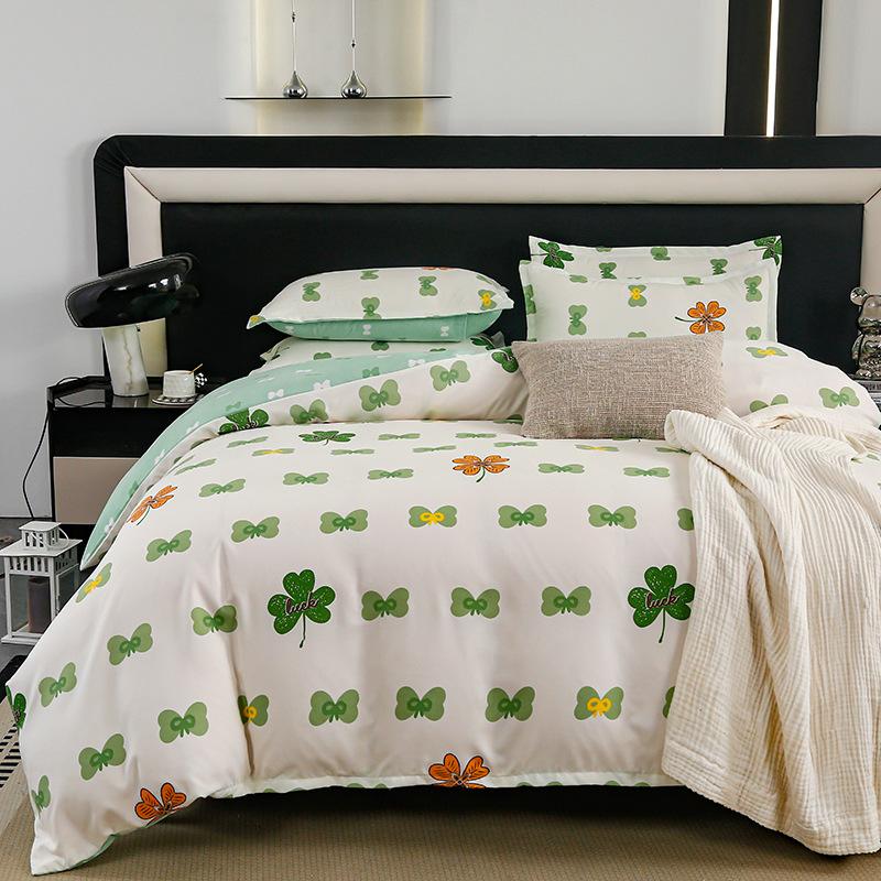 Комплект из четырех предметов из плотного хлопка с потертостями, комплект из 4 простыней и одеял, комплект из трех предметов для общежития