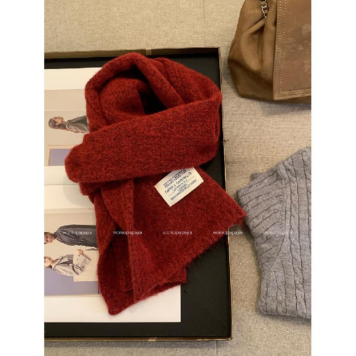 Новый вязаный шерстяной вязаный кашемировый шарф для женщин и пар, новый универсальный однотонный шарф для зимы