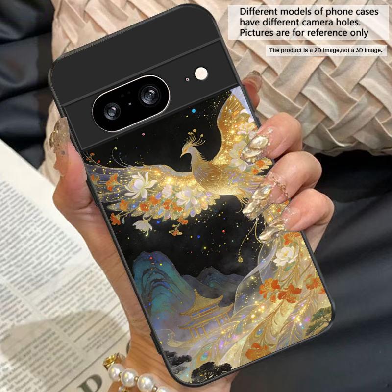 Потрясающая картинка Феникса для Google Pixel 10 Pro XL Pixel 8 7 9 10 Pixel 9 Pro XL Pixel 8a 7a Pixel 7 Pro Черный Стеклянный Чехол для Телефона