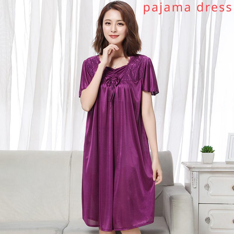 Женский пижамный комплект из ледяного шелка с короткими рукавами большого размера, домашняя одежда, пижамы
