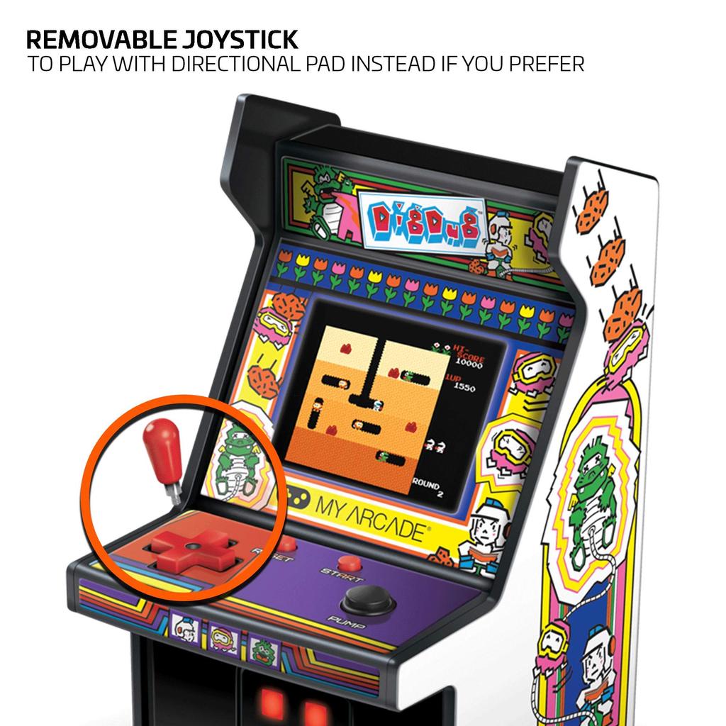MyArcade Inch Retro Dig Dug Mini Game White Black 6.75 & DGUNL-3221