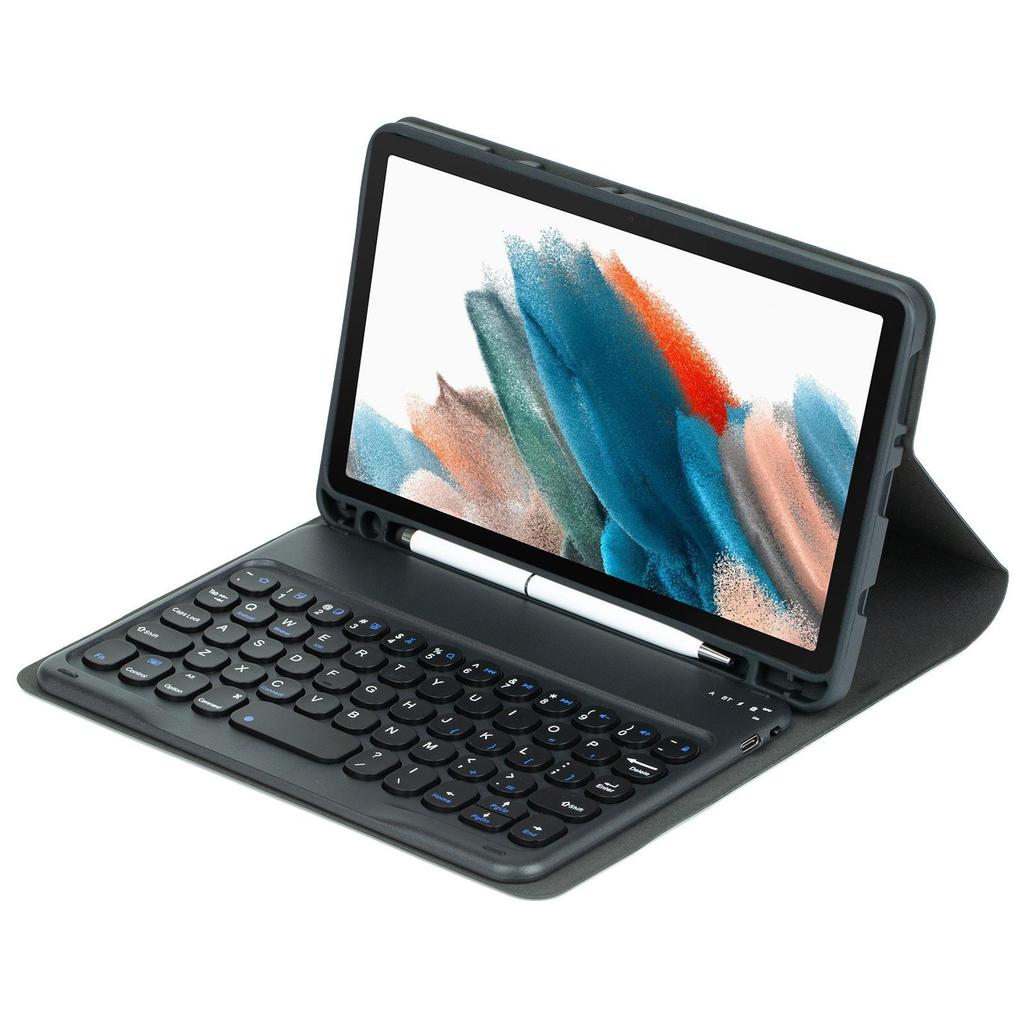 Совместимо с Samsung Galaxy Tab A11: Чехол со слотом для стилуса и круглой крышкой, Bluetooth-клавиатура для 8,7-дюймового планшета.