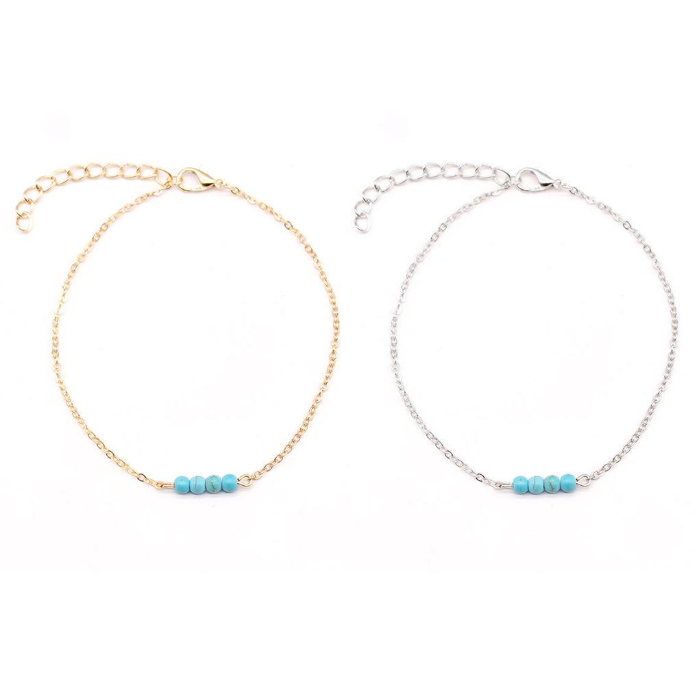 Бохо Браслеты на ногу Универсальные Украшения из бирюзы Износостойкие Украшения в богемном стиле Браслеты на ногу на День святого Валентина для женщин Набор