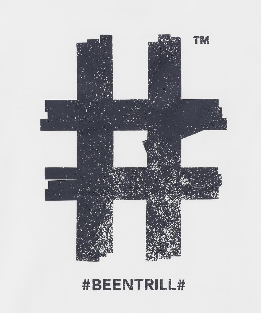 Женская футболка BEENTRILL с принтом-хэштегом, короткий рукав (Белый с оттенком)