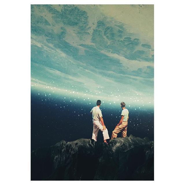 Научная фантастика Космический коллаж Романтические городские принты Постер Холст Картина Современное настенное искусство Картина Гостиная Спальня Домашний декор