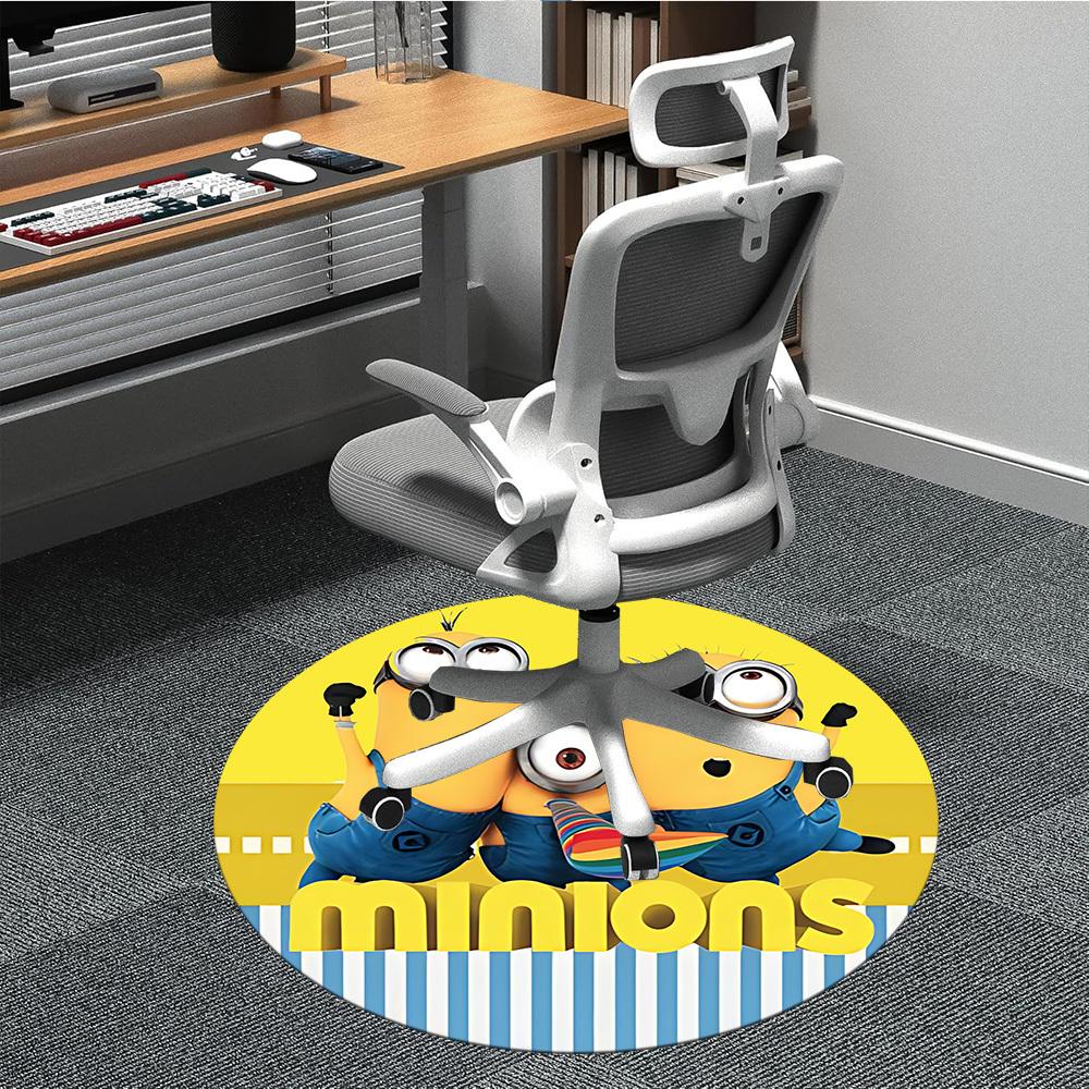 1pc Minions Office Round Area Rug, Under Office Chairs Bedroom Living Room Home Decor, Room Decoa1016181