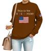 Women's Casual Fashion Round Neck Long Sleeve  Printed Sweatshirt