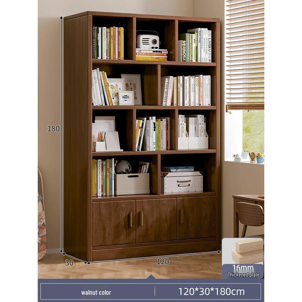 Children's Multi-Layer Solid Wood Bookshelf and Storage Cabinet - Floor-Standing, Wall-Mounted, Home Bookcase for Living Room and Student Use