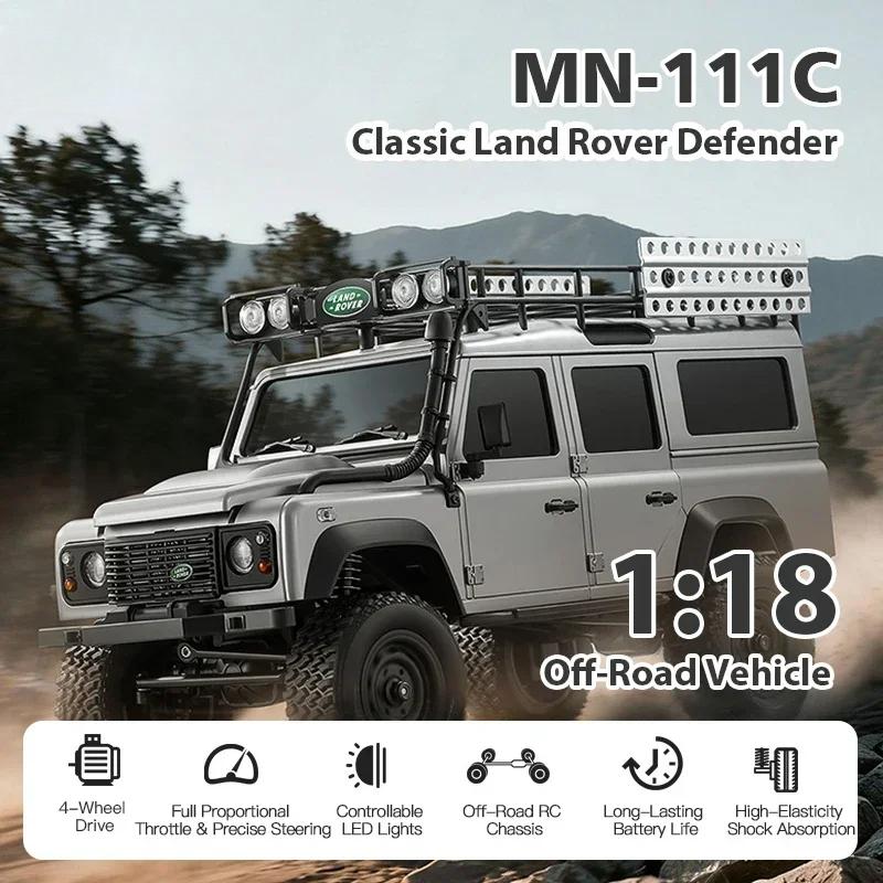 Профессиональный MN111C 1:18 Радиоуправляемая Машина 4WD Land Rover Defender 2.4G Полномасштабная Машина на Пульте Управления Грузовик Скалолаз Внедорожник Игрушки для Детей Подарок
