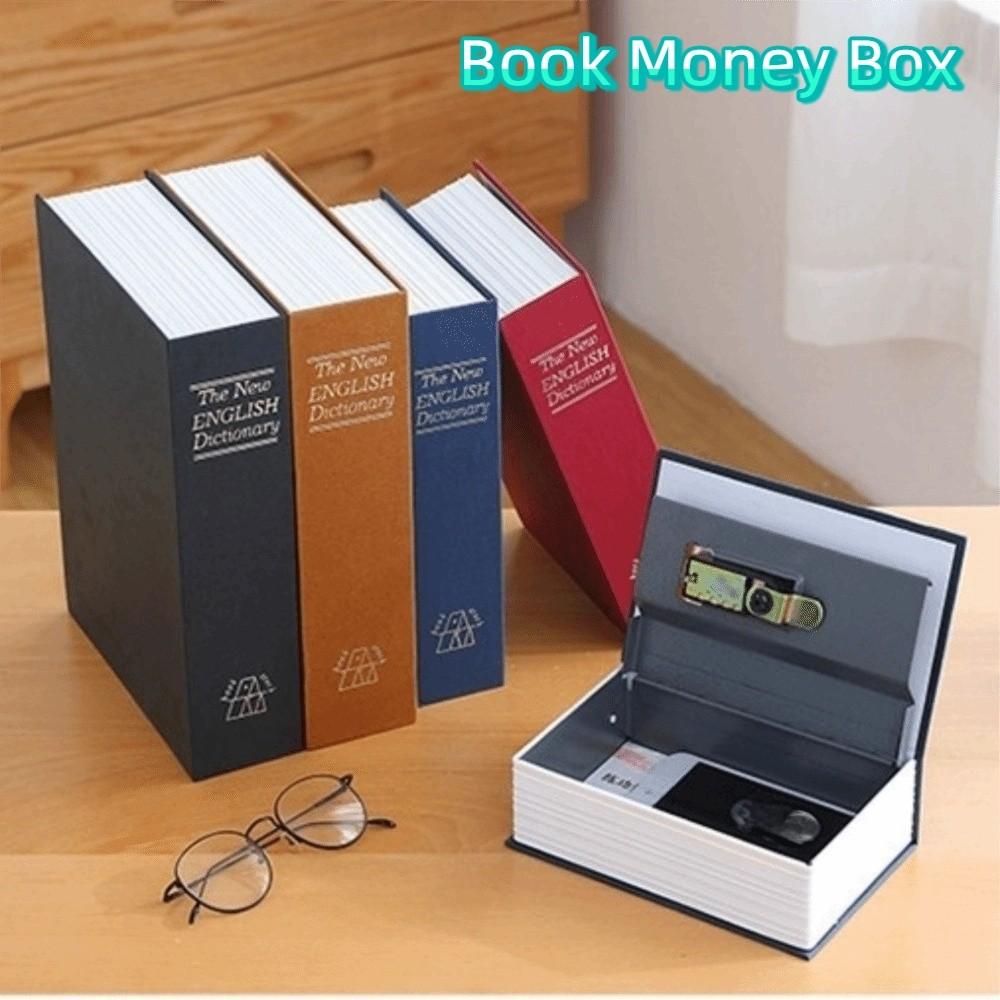 Hollow Book Piggy Bank with Lock Simulation Security Safe Lock Book Money Box  Valuables Storage