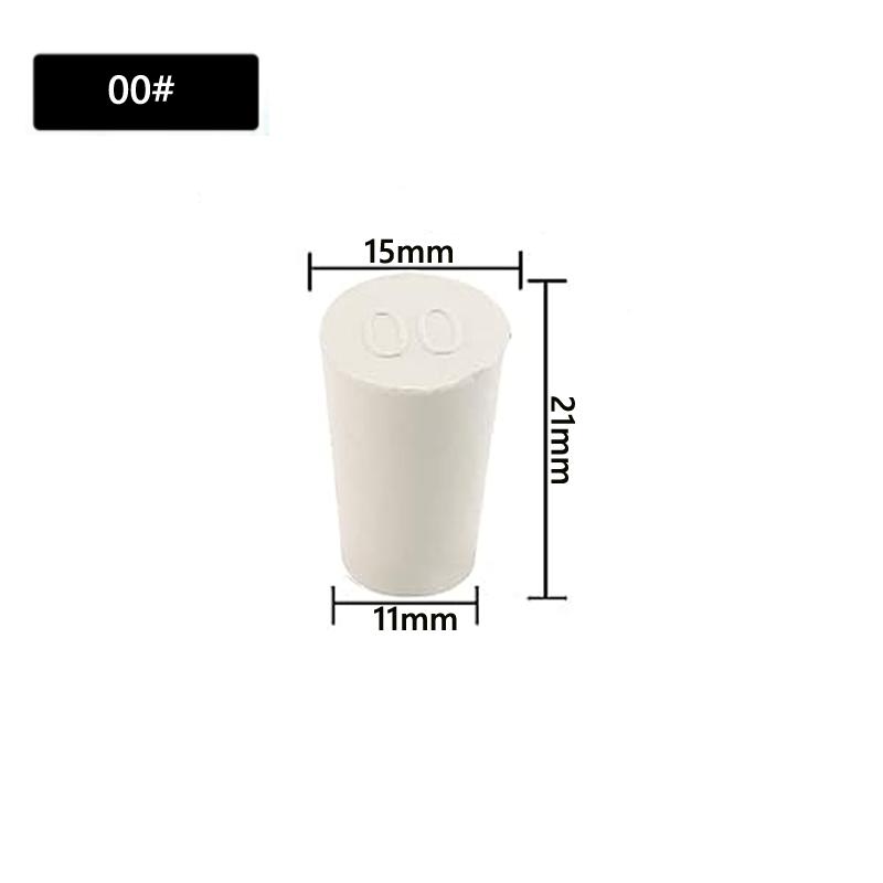 1/5 шт. Лабораторная резиновая пробка для колбы, коническая трубка, сплошная белая, устойчивая к щелочам, лабораторная вставная уплотнительная пробка