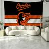 Baltimore Orioles Wall Tapestry Aesthetic Wall Hanging Printed Fabric Blanket Decorative Tapestries for Bedroom Living Room Home Decor