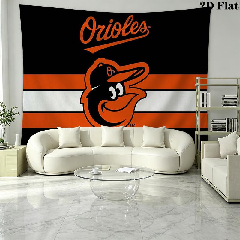 Baltimore Orioles Wall Tapestry Aesthetic Wall Hanging Printed Fabric Blanket Decorative Tapestries for Bedroom Living Room Home Decor