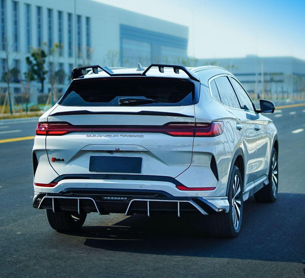 Compatible Roof and Tail Spoiler Kit for 23 BYD Song PLUS Models - Includes Rear Diffuser, Side Skirts, Front and Rear Lips.