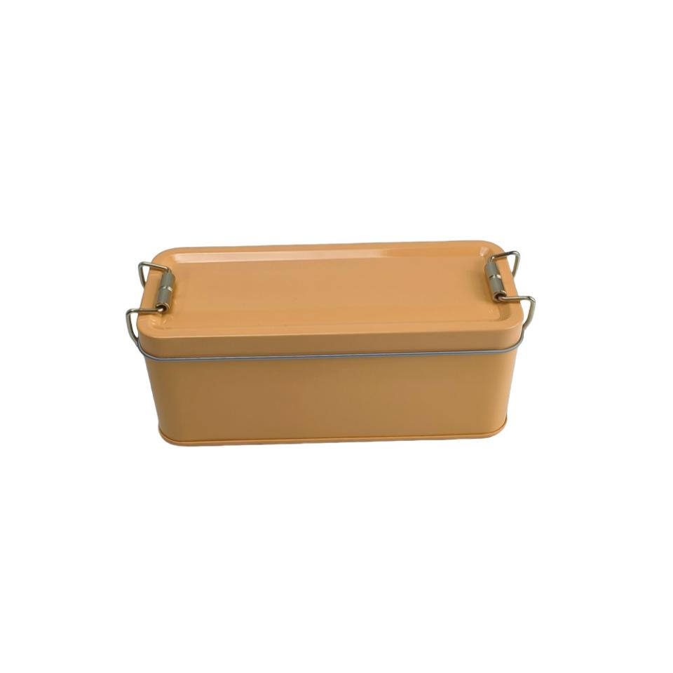 New Metal Rectangular Iron Box with Lid Storage Box Cake Packaging Box Durable Old-fashioned Buckle Iron Box