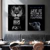 Animals Motivational Quote Art Canvas Painting Inspiration Black Posters and Prints Wall Art Pictures for Living Room Home Decor