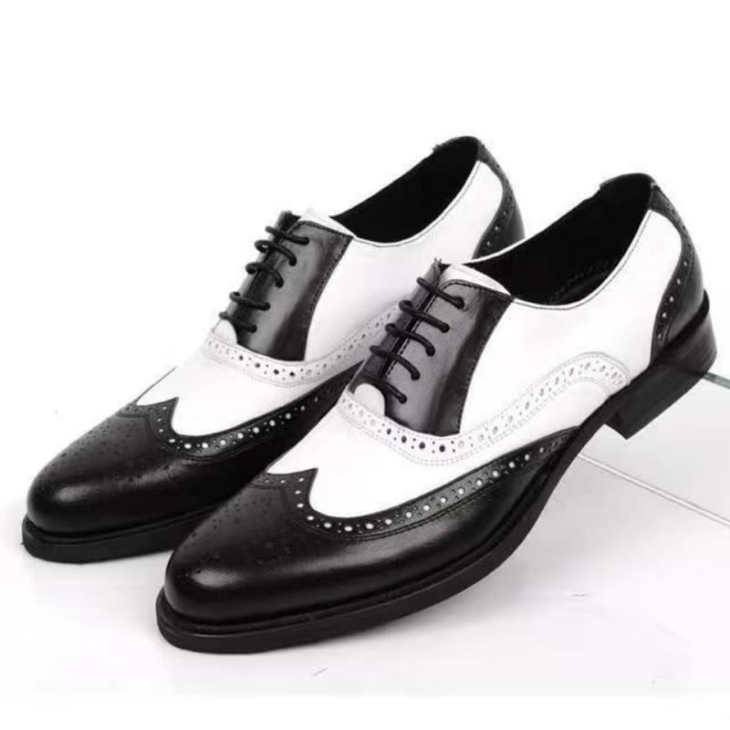 Zapatos Para Hombres Ретро Цветные Мужские Туфли Новые Блочные Резные Повседневные Туфли Универсальные Социальные Туфли Мужские Деловые Кожаные Туфли