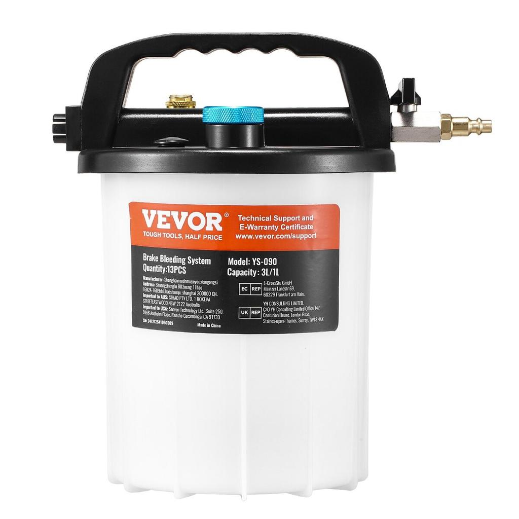 3L Brake Fluid Extractor Brake Bleeder Kit with 13 Hose Connectors