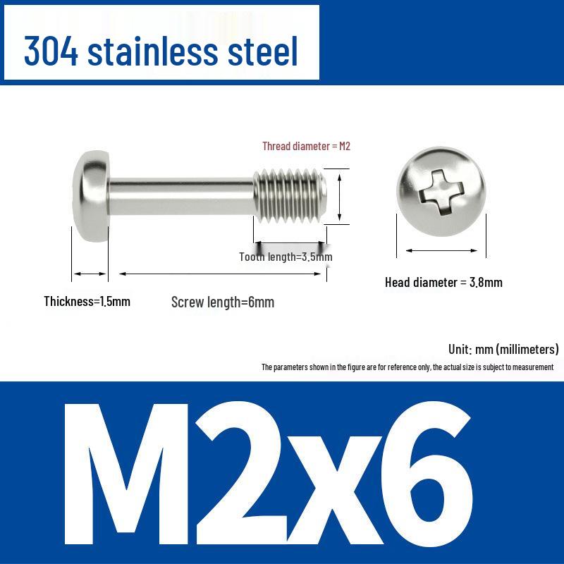 Yigu 304 Stainless Steel Phillips Round Head Captive Screws - M2/M3/M4 Half Thread Pan Head Machine Screws