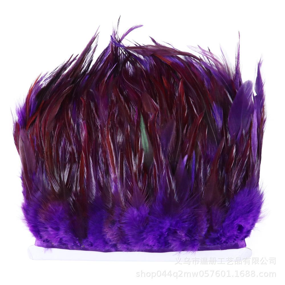 3-5 Red Tip Cloth Edge Stage Shooting Props Colored Chicken Feather Cloth With Evening Dress Skirt Diy