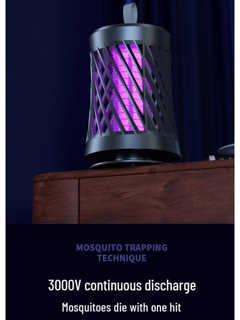 Перезаряжаемая от USB электрическая лампа-ловушка для комаров - Безопасна для использования в помещении, беременными женщинами и детьми.