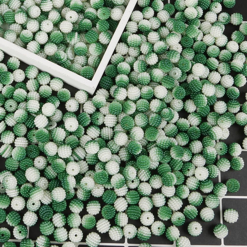 500G Acrylic Bayberry Beads Gradient Color Round Loose Beads For DIY Jewelry Making