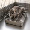 Нержавеющая сталь Лоток-туалет для домашних животных Закругленные углы Мелкое животное Гладкая блестящая текстура