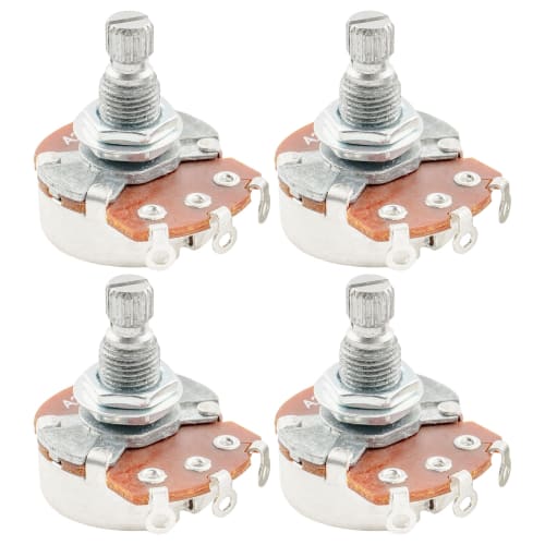 Alpha Metric Full-Size Split Shaft Control Guitar Pots, A 250K, A Curve (Set of 4)
