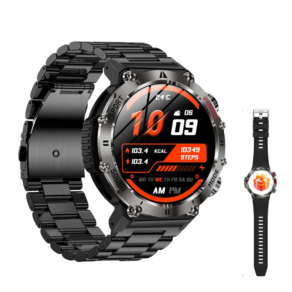 Smart Watch QTLLBT, Message Notification, Wireless Call Function, Calorie Tracker, Pedometer, Built-in LED Flashlight, 100+ Sports Modes