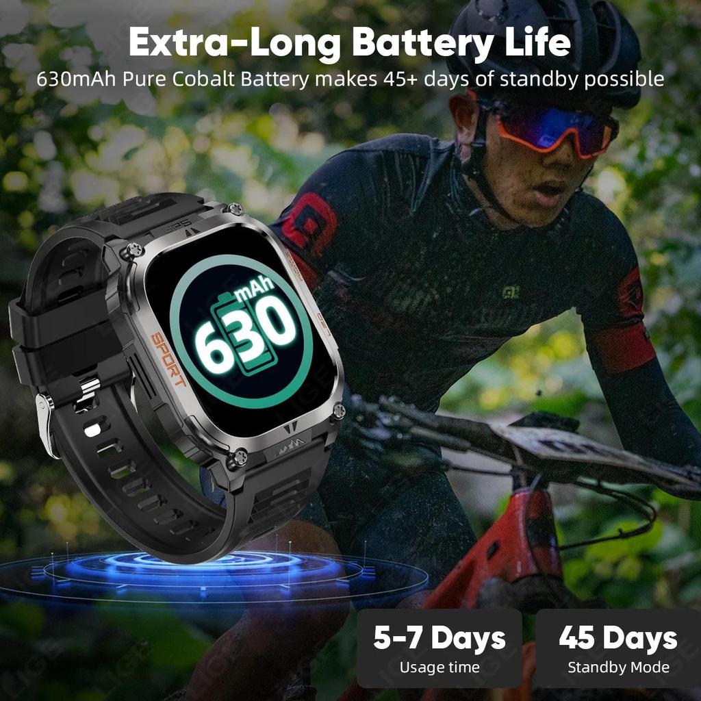 SACOSDING GPS Outdoors Smart Watch IP68 Waterproof GNSS Compass Military Sport LED Flashlight Smartwatch Men 2025 New For Android IOS