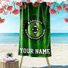 Custom Name Borussia Mönchengladbach Print Beach Towel, Large Soft Quick Dry Towel for Beach Camping Swimming