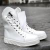Luxury Shoes High Quality White Shoes for Men Comfortable Flat High-top Shoes Men Lace-up Casual Shoes Men Boots Zapatos Hombre