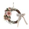 Artificial Flower Rattan Wreath for Front Door Handmade Floral Twig Garland