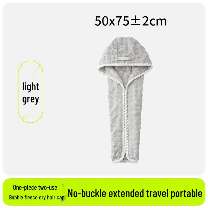 2026 Bubble Fleece Hair Wrap: Quick-Dry, Strong Absorption, Wide-Tail Design for Women