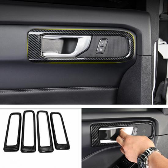 For Ford Explorer - Carbon Fiber Car Door Handle Bowl Cover Trim 4PCS