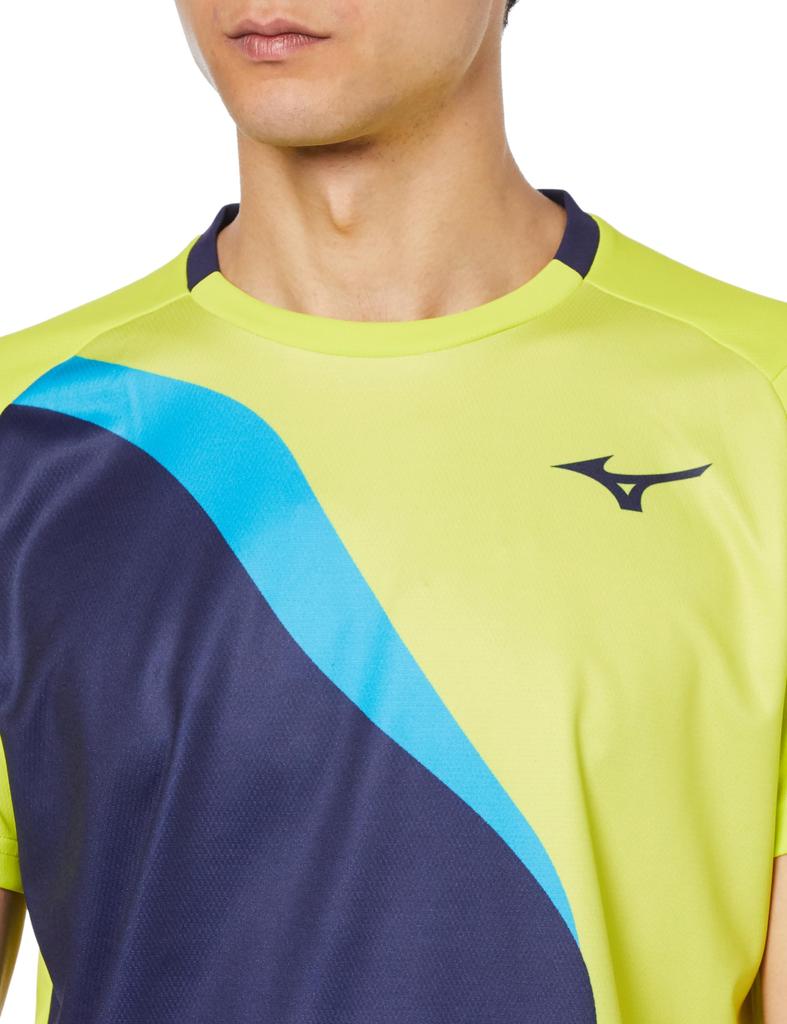 Теннисная одежда Игровая рубашка Впитывающая пот Быстросохнущая Легко двигаться Мягкая теннисная одежда 62JAA502 Volt XS [Mizuno]